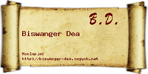 Biswanger Dea névjegykártya